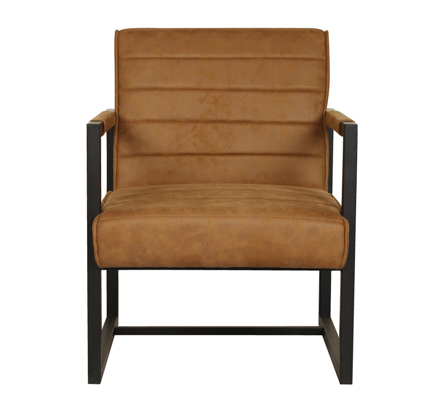 Fauteuil GAMMA - coloris cognac - 74 x 77 x 60 cm