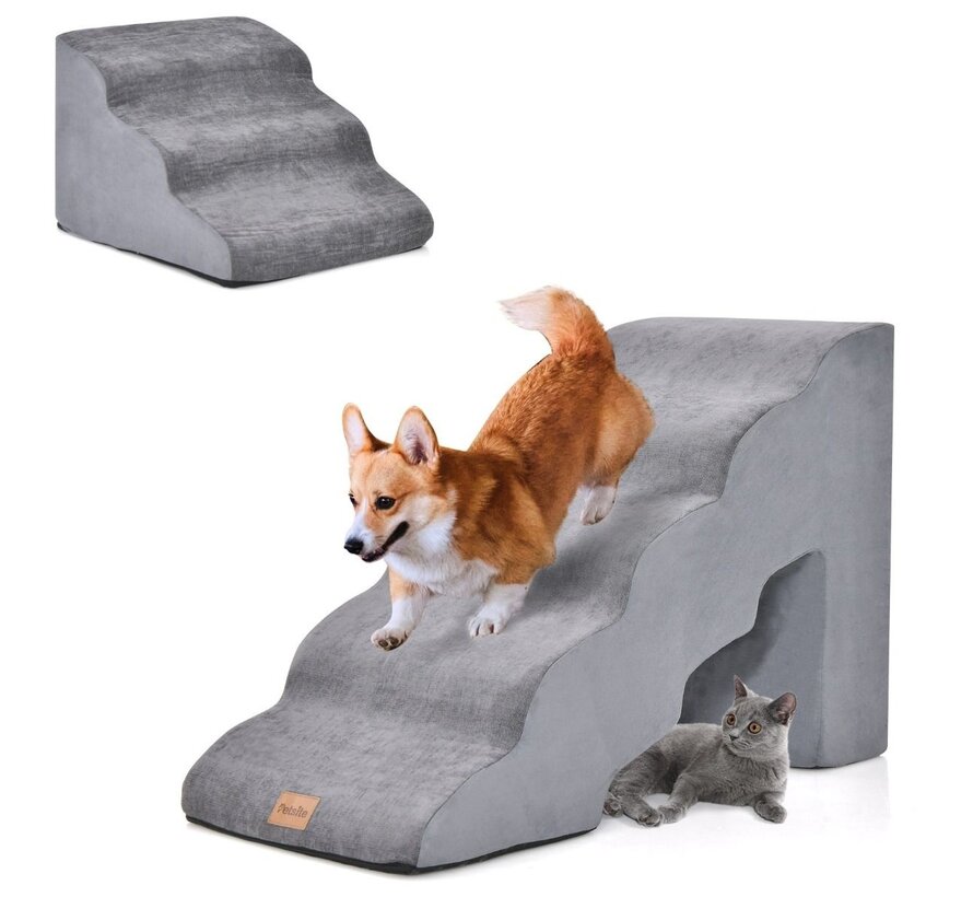 Coast Pet Stairs - Caoutchouc mousse - 2 marches - Max. 30 kg - 83 x 40 x 56 cm - Gris