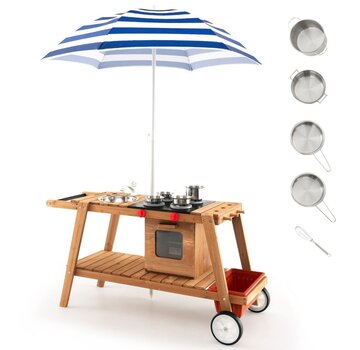Coast Coast Outdoor Play Kitchen for Kids - Mobile - Accessoires inclus - 114 x 48 x 59 cm