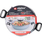 Alpina alpina Casserole - Ø28cm - avec couvercle en verre - antiadhésif - toutes sources de chaleur - aluminium/verre