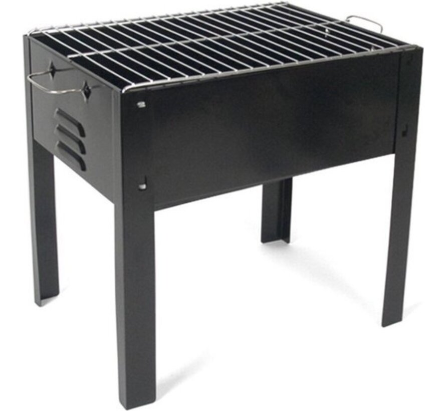 Alice - barbecue à charbon de bois sur pied avec grill - 35x24x35cm - noir