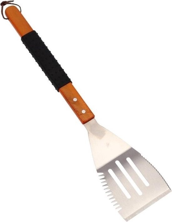 Spatule pour barbecue avec manche en plastique en acier inoxydable 47 cm - spatule à pâtisserie - spatule à friture