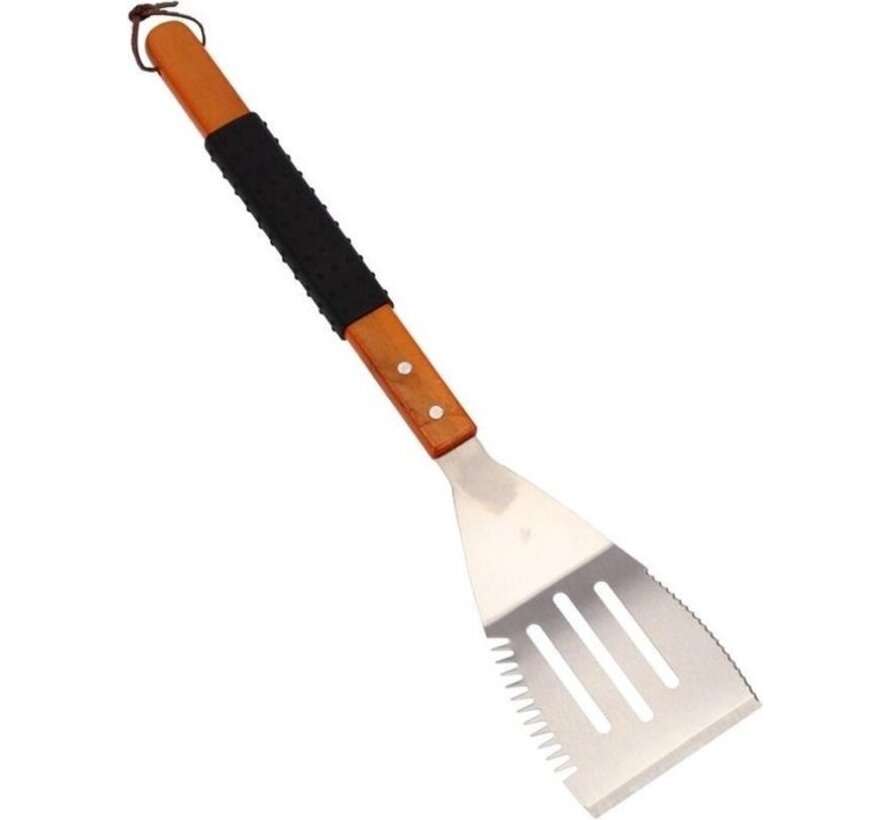 Spatule pour barbecue avec manche en plastique en acier inoxydable 47 cm - spatule à pâtisserie - spatule à friture