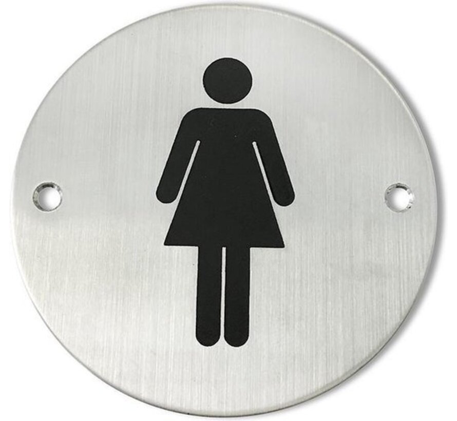 Plaque de porte en acier inoxydable Lowander toilettes - Dames
