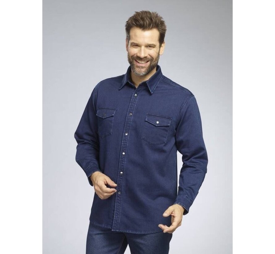 BEN BRIX Chemise en jean, couleur bleu jean, taille 3XL