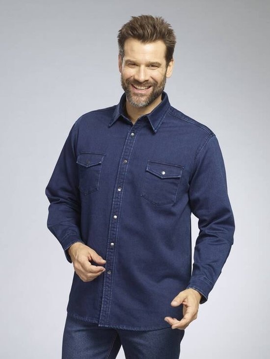 BEN BRIX Chemise en jean, couleur bleu jean, taille 3XL