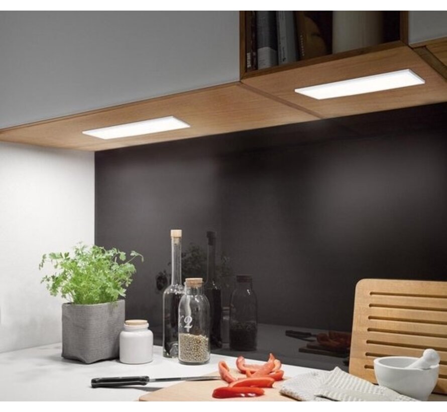 Paulmann Ace LED Panel - Plafonnier - blanc - 10x30cm - sat - métal - plastique