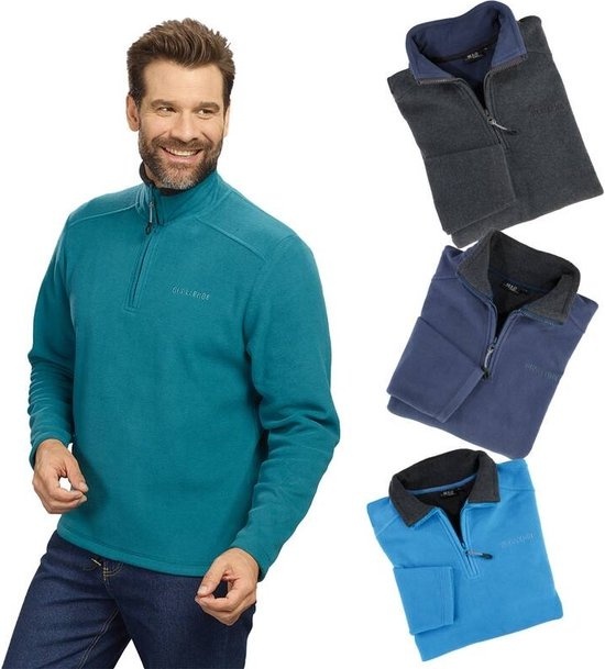 Chemise polaire avec fermeture éclair, couleur bleue, taille 2XL