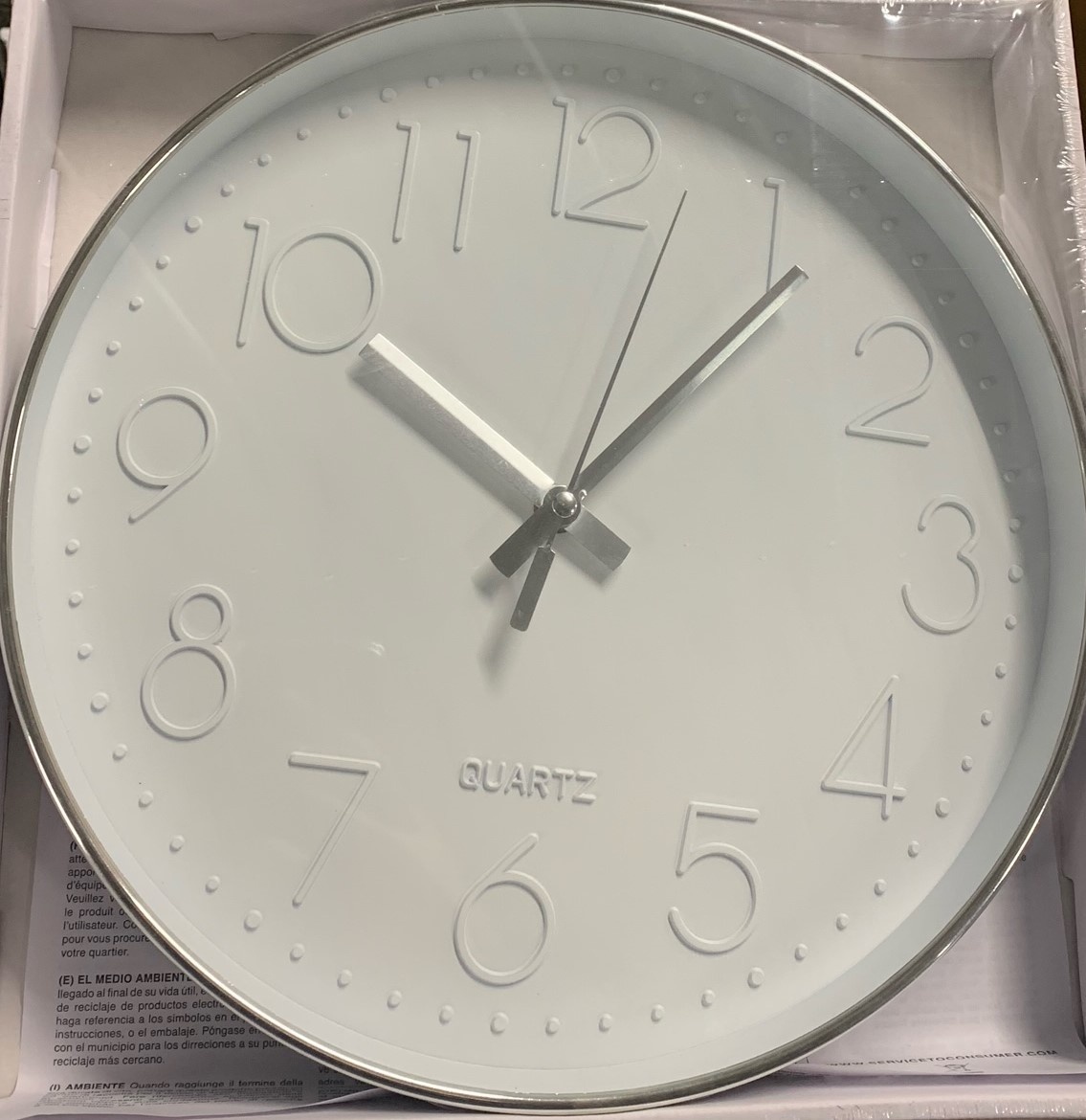 Horloge murale à quartz - 31 cm - Blanc