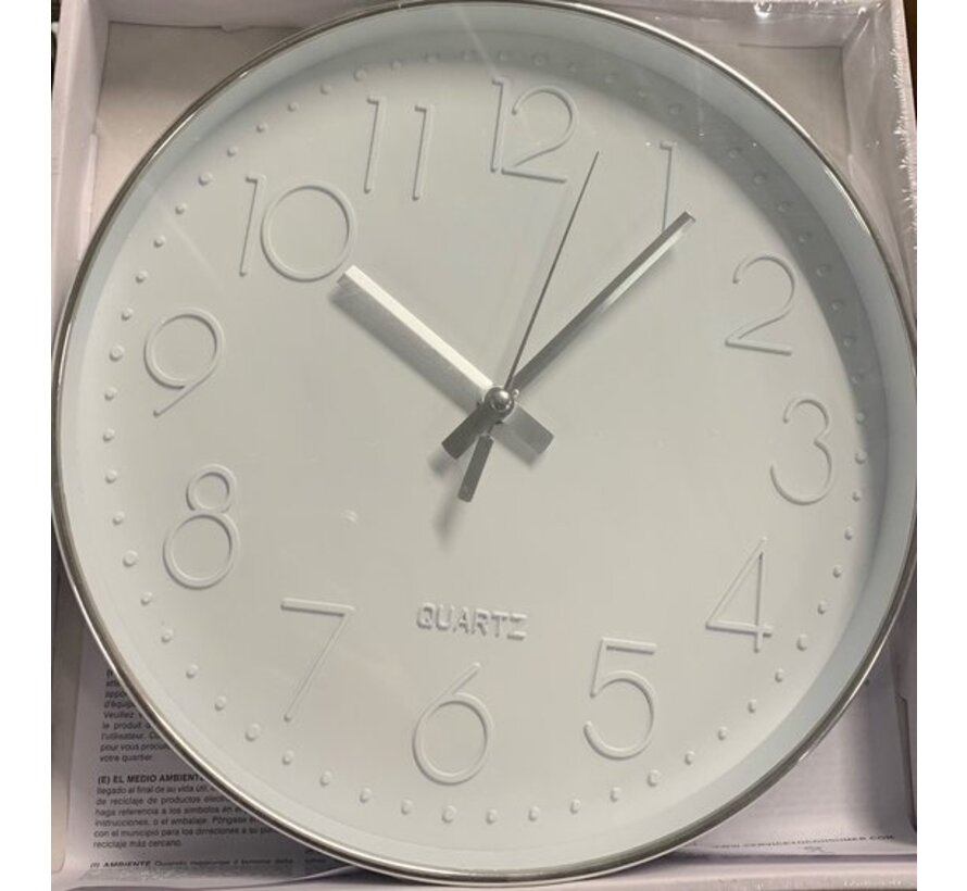 Horloge murale à quartz - 31 cm - Blanc