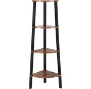 Vasagle Etagère d'angle Vasagle au design industriel, étagères sur pied, étagère à livres, étagère à échelle, montage facile, cadre en métal stable, 4 niveaux pour la maison, le salon, la chambre, le balcon, marron foncé lls34x