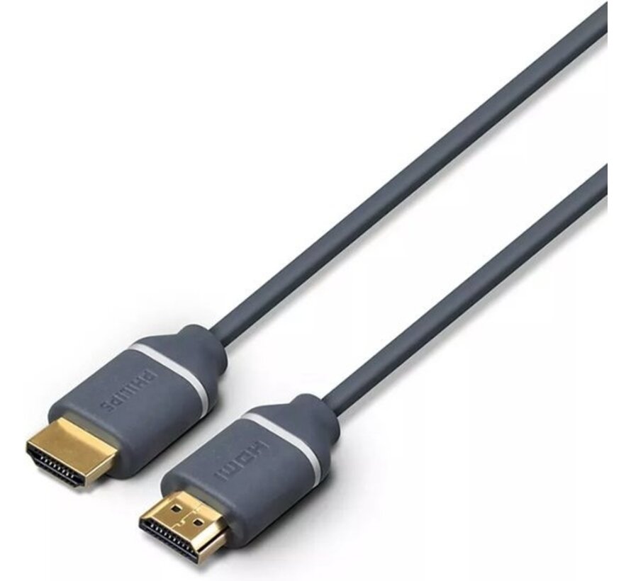 Cable HMDI - Philips - SWV5610G - 1,5 M - HDMI vers HDMI - 4K et UHD 2160p - Gris