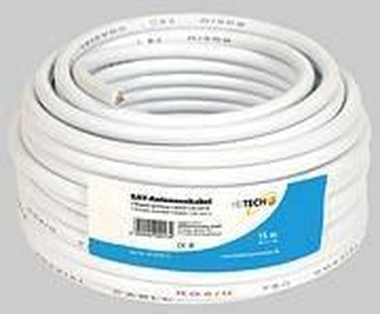 Heitech SAT-aerial Cable, 15m coaxial cable White