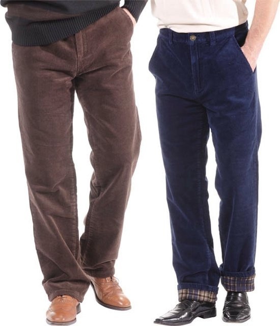 Wisent Pantalon homme thermo curdoroy marron taille 27 (court)