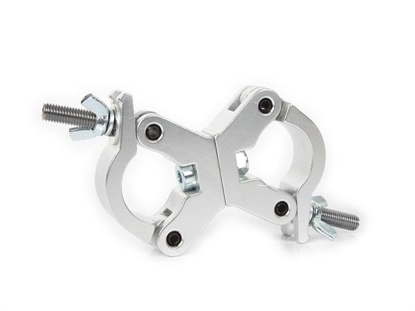 HQ-Power Double collier de serrage pour tubes avec écrous à ailettes - Charge max. 500Kg