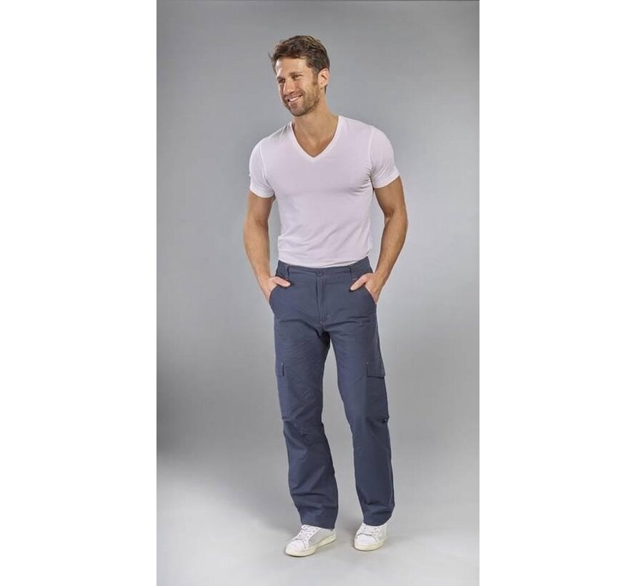 BEN BRIX Pantalon à cordon élastiqué homme bleu/gris taille 25 (court)