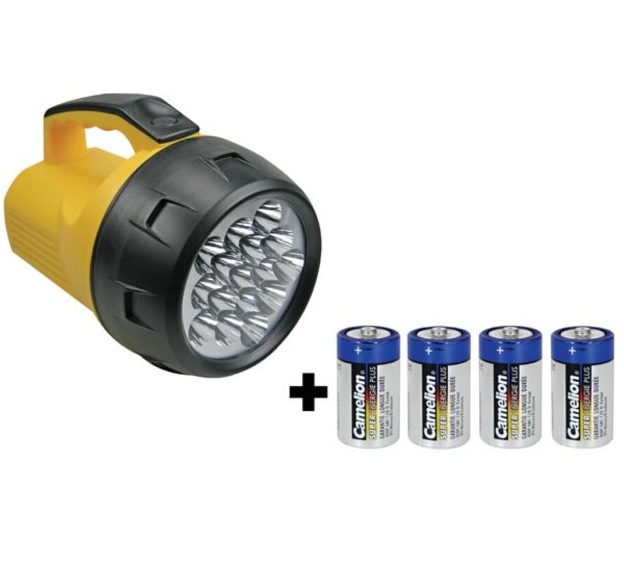 Lampe de poche à Led puissante - 16 Leds - 4 X D-Battery