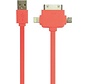 3-In-1 Usb 2.0 Charging/Sync Cable - Male/Male - Fluorescent Orange - 1 M