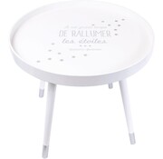 Home Deco Factory The Home Deco Factory Table d'appoint - Rond Ø50 x 44 cm - Blanc