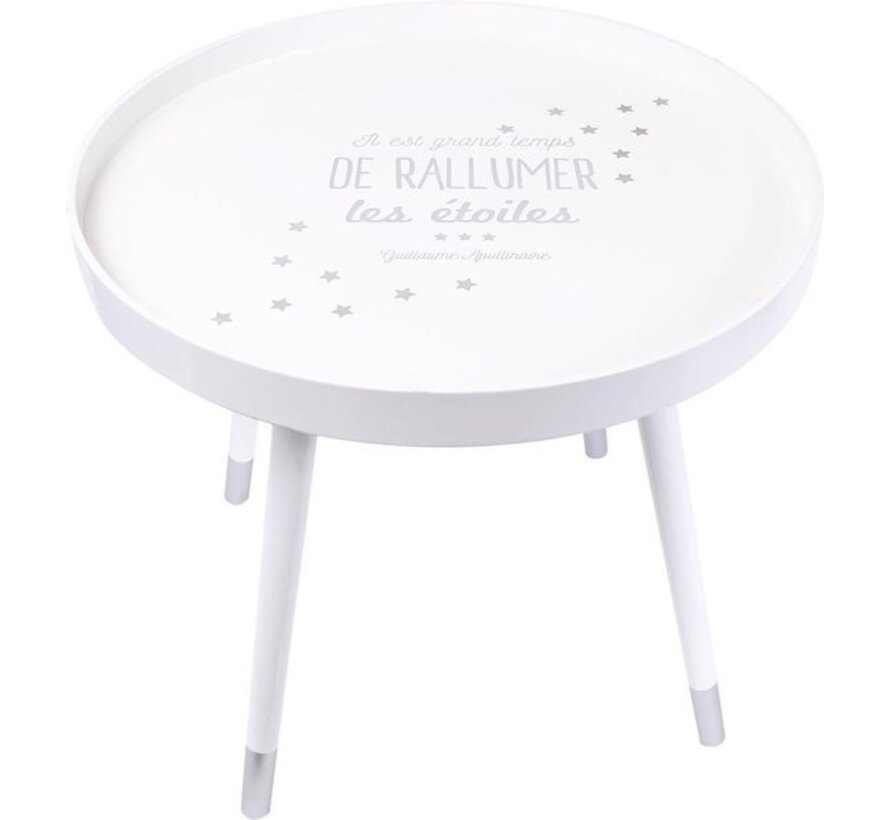 The Home Deco Factory Table d'appoint - Rond Ø50 x 44 cm - Blanc