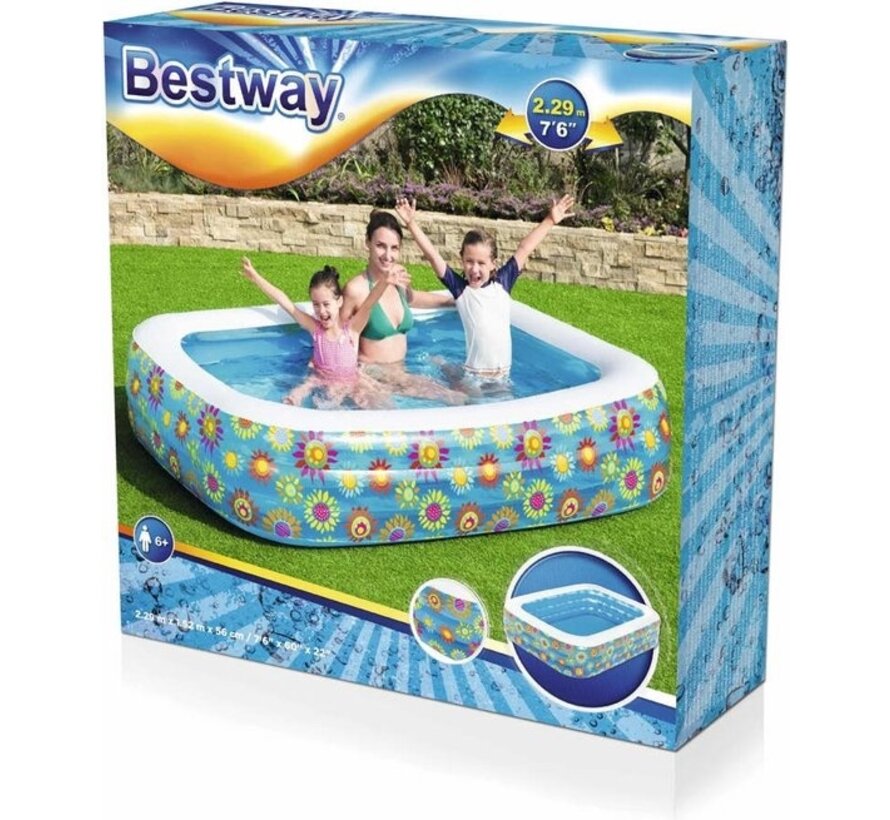 Bestway Piscine gonflable pour enfants 229x152x56 cm bleu