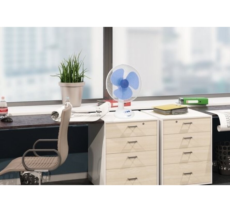 Bestron Ventilateur de table Ã˜ 45cm, ventilateur avec 3 vitesses et fonction de rotation de 80 degrés, 45Watt, DDF45W, couleur : blanc
