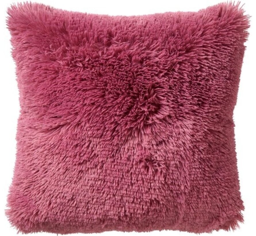 Dutch Decor FLUFFY - Housse de coussin uni 60x60 cm - Heather Rose - rose - avec fermeture éclair