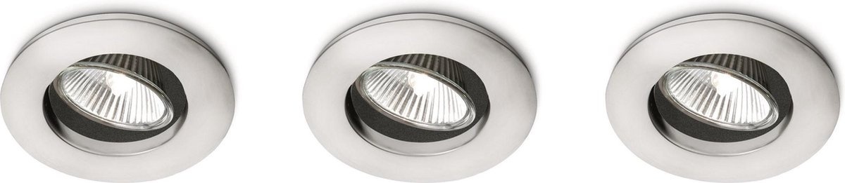 Philips Agena - Spot encastré - Nickel - Lot de 3 spots