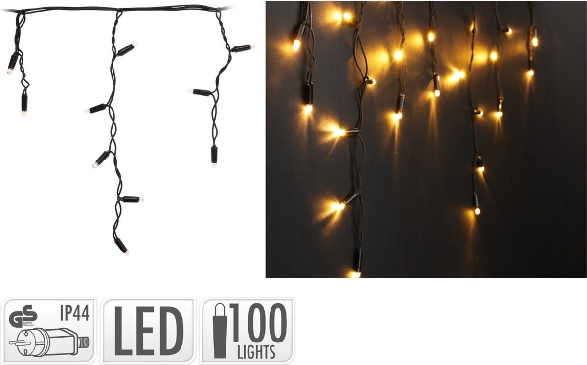 Lumières de Noël glaçon 200 Led - Blanc chaud - 4 mètres