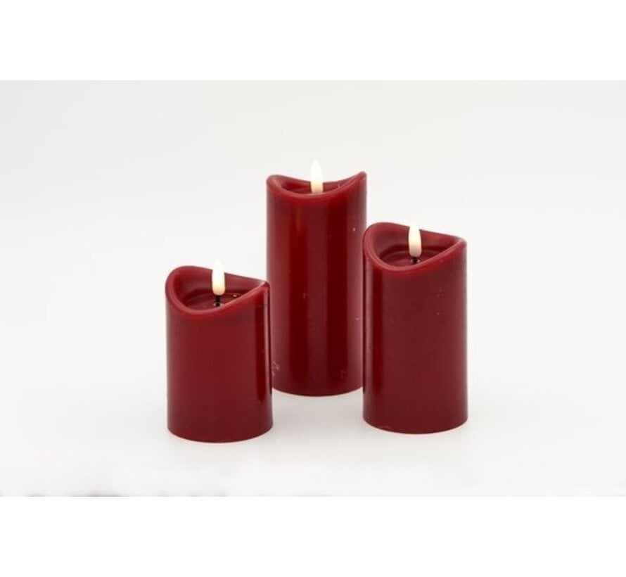 Set de bougies Led - 3 pièces - Rouge