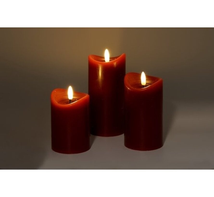 Set de bougies Led - 3 pièces - Rouge