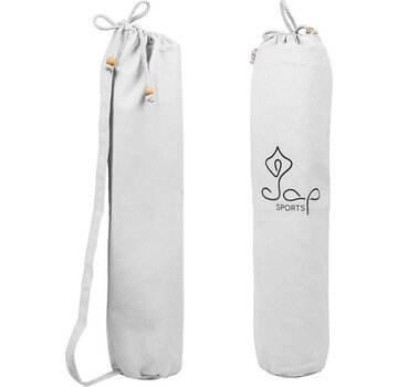 JAP Sports Sac pour tapis de yoga JAP Sports - Universel - Sac de sport avec cordon de serrage - Équipé d'une sangle de transport - BCI Cotton - Blanc