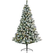 Everlands Arbre de Noël artificiel en pin impérial Everlands - 150cm de haut - Avec neige - 170 lumières LED