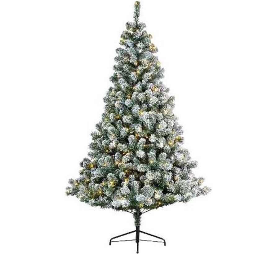 Arbre de Noël artificiel en pin impérial Everlands - 150cm de haut - Avec neige - 170 lumières LED