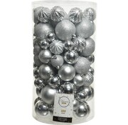 Decoris Set de boules de Noël Decoris 100pcs plastique argenté