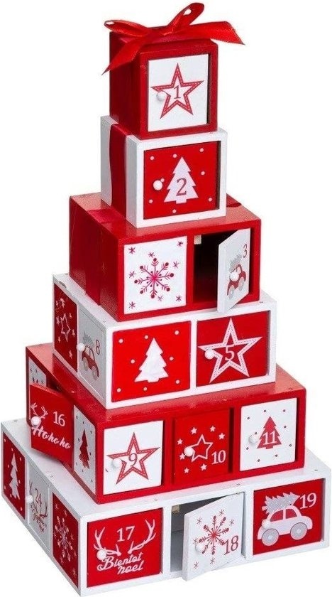 Calendrier de l'avent en forme de pyramide - Fééric Lights and Christmas® - 24 boîtes cadeaux