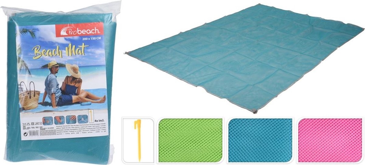 Pro Beach Tapis de plage sans sable 200x150cm (1 pièce) assorti