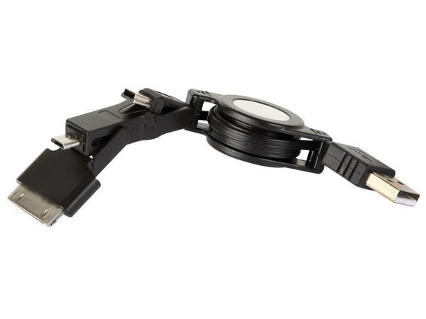 Usb vers Mini Usb + Micro Usb + Ipad/Ipod - Self-coiling