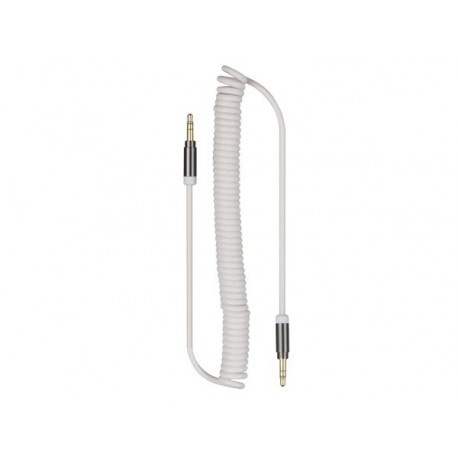 Velleman Spiral Cable 3.5 Mm 3P Stereo Male To 3.5 Mm 3P Stereo Male - White - 2 M