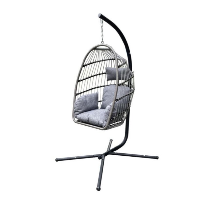 Garten Hanging Chair Nizza - Incl. Cushion Set - Steel - Max. 100KG - 100x112x194cm