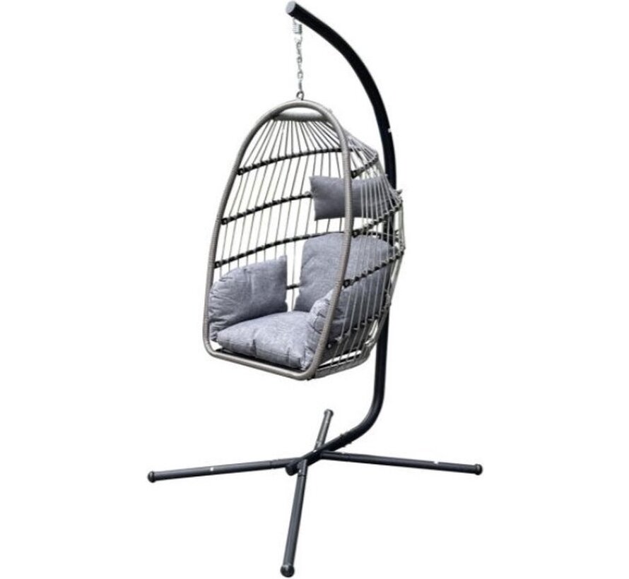 Garten Hanging Chair Nizza - Incl. Cushion Set - Steel - Max. 100KG - 100x112x194cm