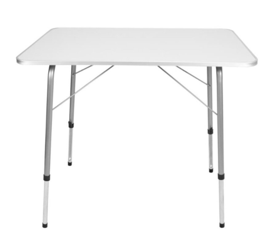 Table de camping - Westerhold - pliante - réglable en hauteur - 80x60x69cm - blanche