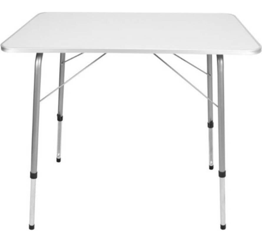 Table de camping - Westerhold - pliante - réglable en hauteur - 80x60x69cm - blanche