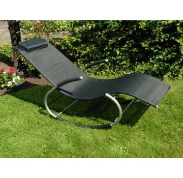 Westerhold Garten Swing Bed Siesta - Garden Chair - Garden Lounger - - Coussin inclus - 167x62x80cm - Noir