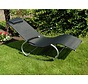 Garten Swing Bed Siesta - Garden Chair - Garden Lounger - - Coussin inclus - 167x62x80cm - Noir