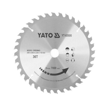 YATO YATO Lame de scie circulaire Ø235 mm - 36T - diamètre intérieur 25.4 mm