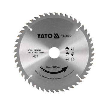 YATO YATO Lame de scie circulaire Ø216 mm - 48T - diamètre intérieur - 30 mm