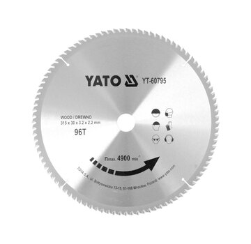 YATO YATO Lame de scie circulaire Ø315 mm - 96T - diamètre intérieur 30 mm