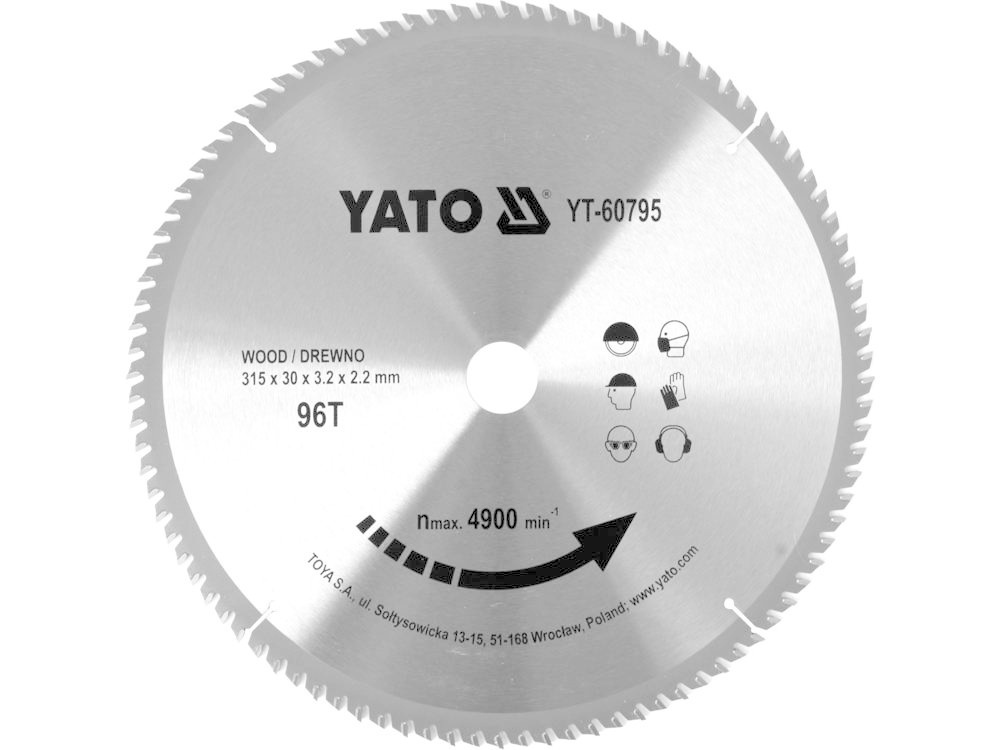 YATO Lame de scie circulaire Ø315 mm - 96T - diamètre intérieur 30 mm