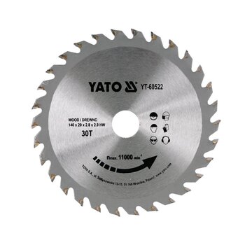 YATO YATO Lame de scie circulaire Ø140 mm - 30T - diamètre intérieur 20 mm